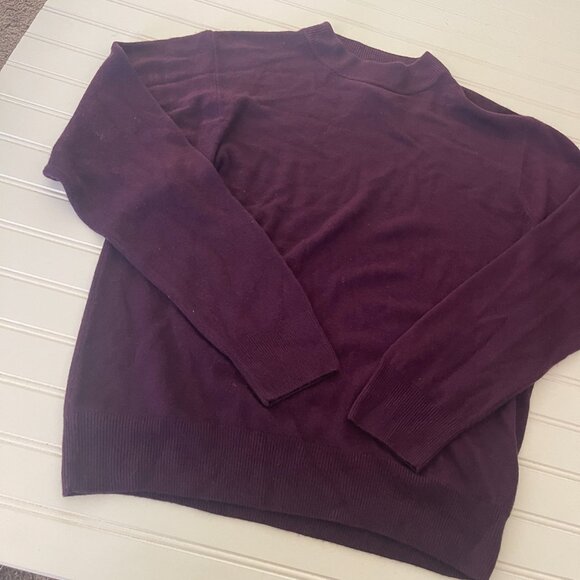 Sag Harbor Turtleneck Sweater Plum 100% Acrylic Size Large Long Sleeve - Picture 10 of 11